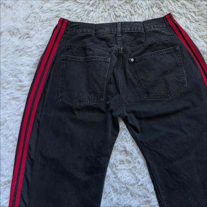 [Copy][Copy][Copy][Copy][Copy][Copy][Copy]Wide-leg patchwork high jeans