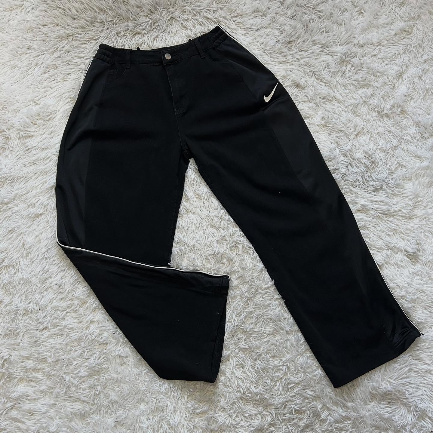 Wide-leg patchwork high jeans