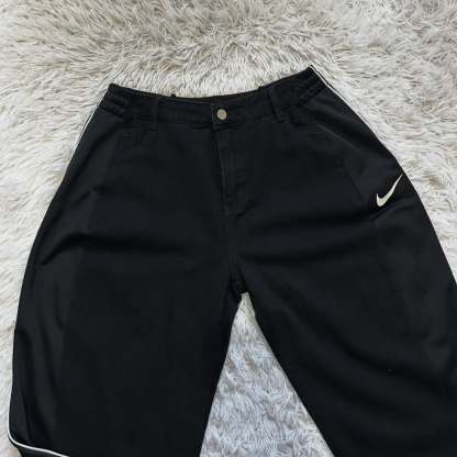 Wide-leg patchwork high jeans