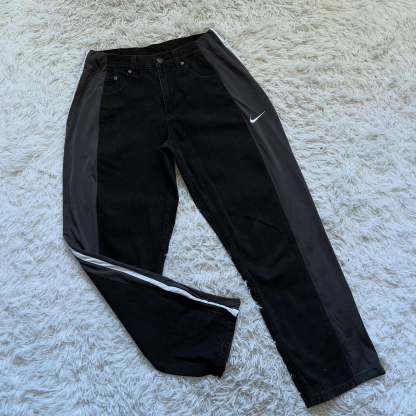 [Copy][Copy][Copy][Copy][Copy][Copy][Copy][Copy]Wide-leg patchwork high jeans