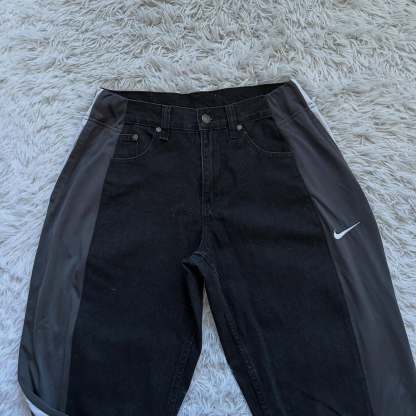 [Copy][Copy][Copy][Copy][Copy][Copy][Copy][Copy]Wide-leg patchwork high jeans