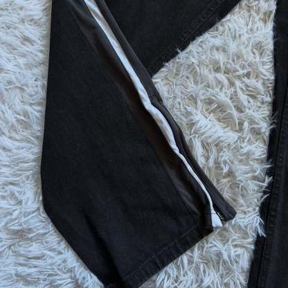 [Copy][Copy][Copy][Copy][Copy][Copy][Copy][Copy]Wide-leg patchwork high jeans