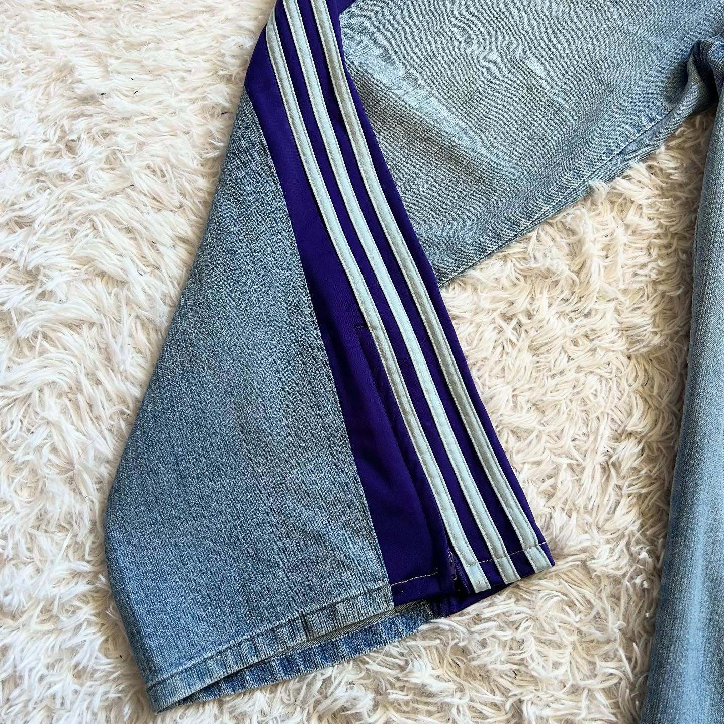 [Copy][Copy][Copy][Copy][Copy][Copy][Copy][Copy][Copy][Copy]Wide-leg patchwork high jeans