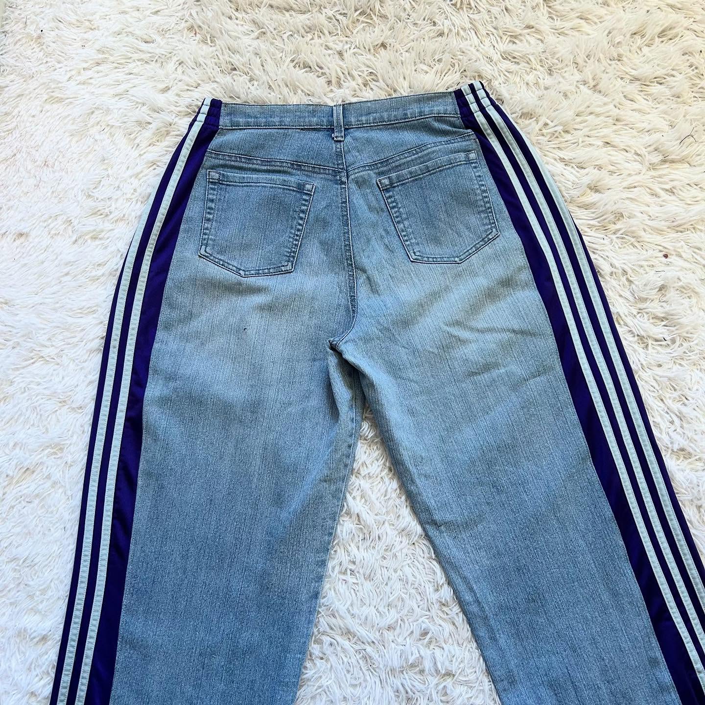 [Copy][Copy][Copy][Copy][Copy][Copy][Copy][Copy][Copy][Copy]Wide-leg patchwork high jeans