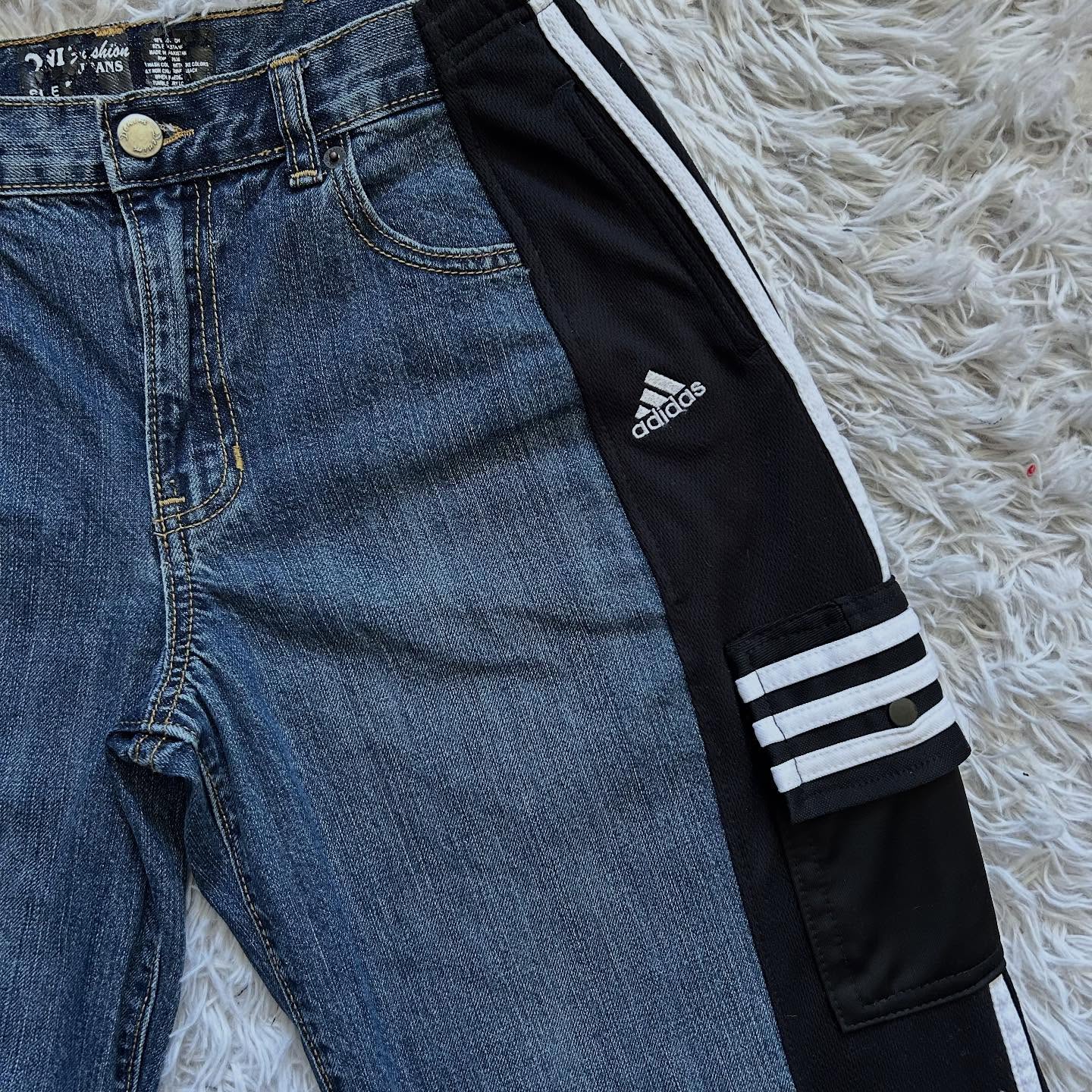 [Copy][Copy][Copy][Copy][Copy][Copy][Copy][Copy][Copy][Copy][Copy][Copy]Wide-leg patchwork high jeans