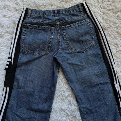 [Copy][Copy][Copy][Copy][Copy][Copy][Copy][Copy][Copy][Copy][Copy][Copy]Wide-leg patchwork high jeans