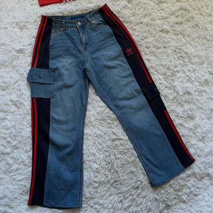 [Copy][Copy][Copy][Copy][Copy][Copy][Copy][Copy][Copy][Copy][Copy][Copy][Copy]Wide-leg patchwork high jeans