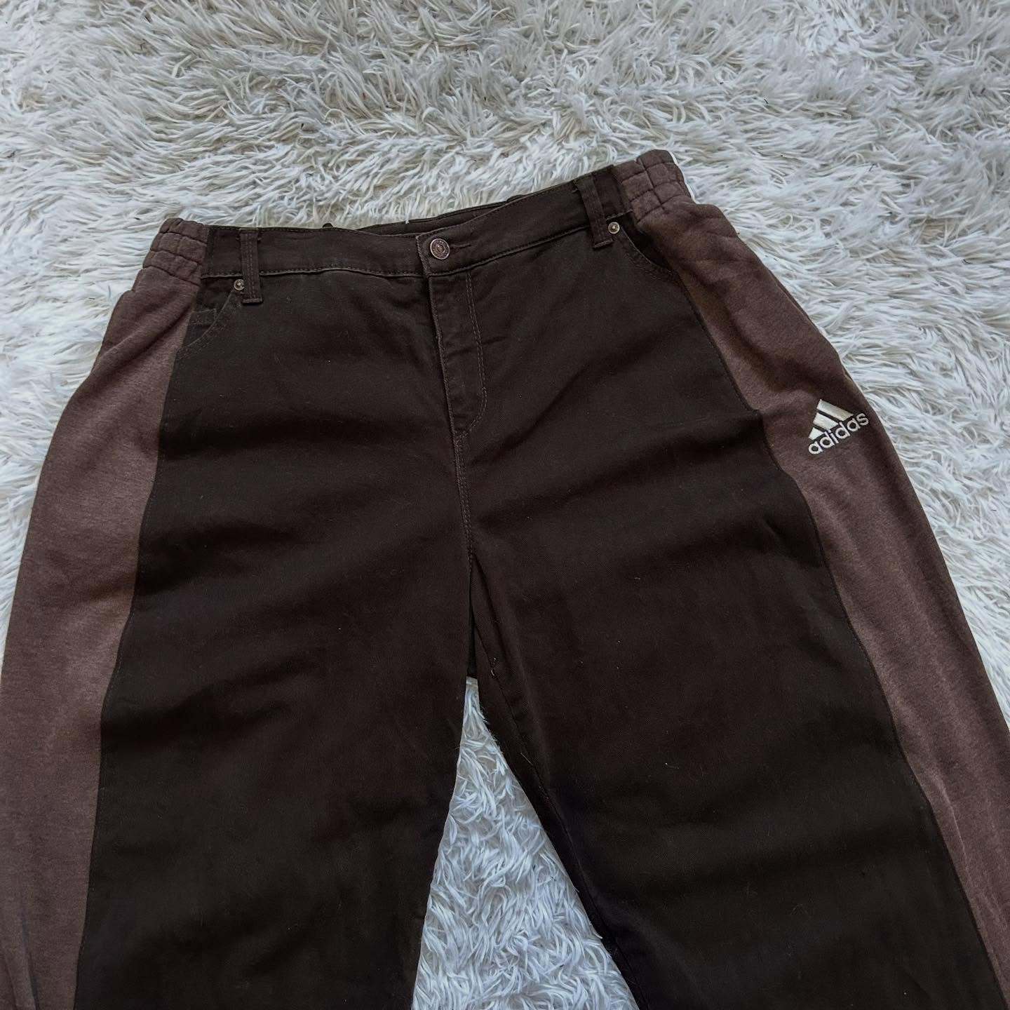 Wide-leg patchwork high jeans