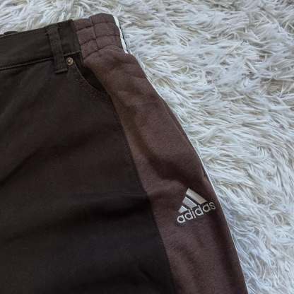 Wide-leg patchwork high jeans