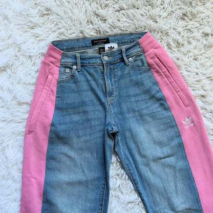 [Copy][Copy][Copy][Copy][Copy][Copy][Copy][Copy][Copy][Copy][Copy][Copy][Copy][Copy][Copy]Wide-leg patchwork high jeans