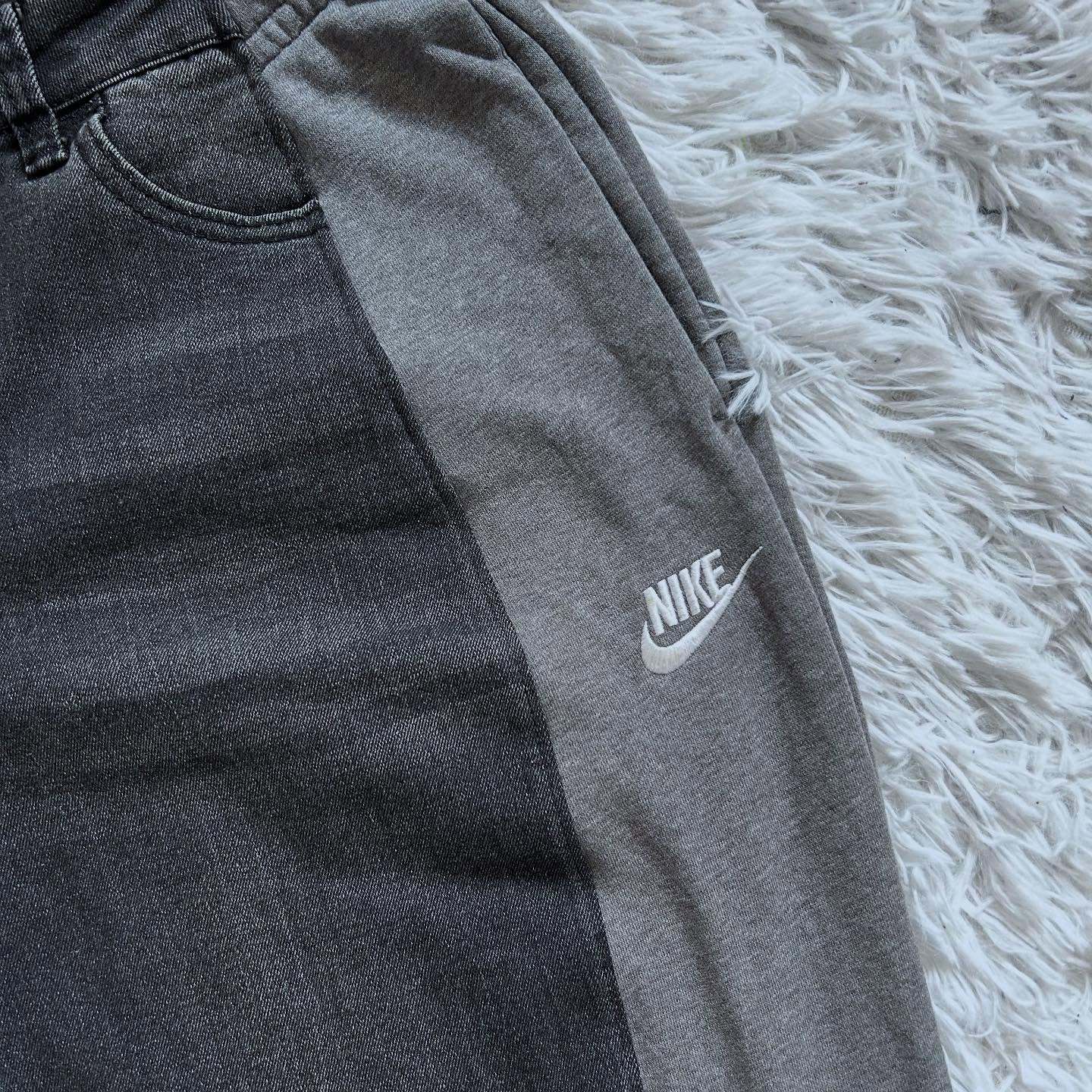 Wide-leg patchwork high jeans