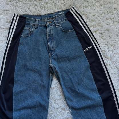 [Copy][Copy][Copy][Copy][Copy][Copy][Copy][Copy][Copy][Copy][Copy][Copy][Copy][Copy][Copy][Copy]Wide-leg patchwork high jeans