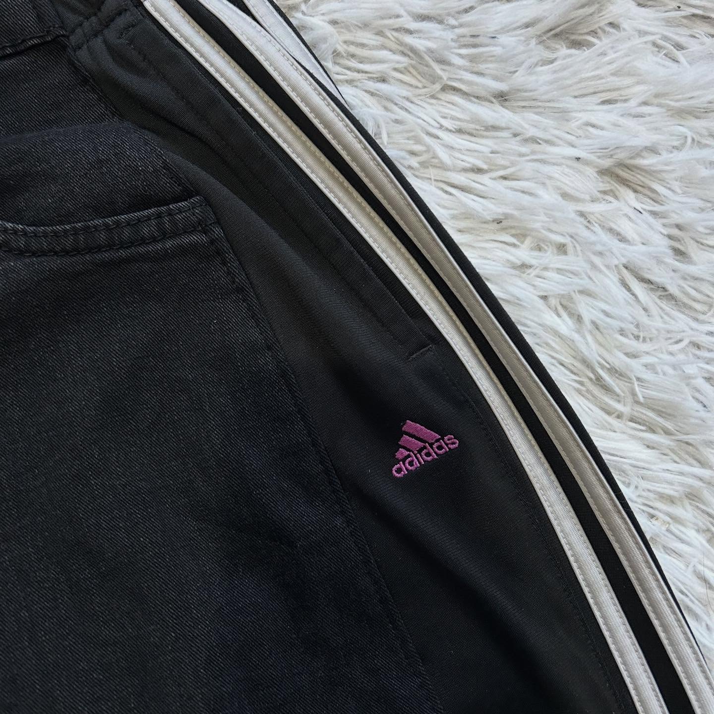 Wide-leg patchwork high jeans