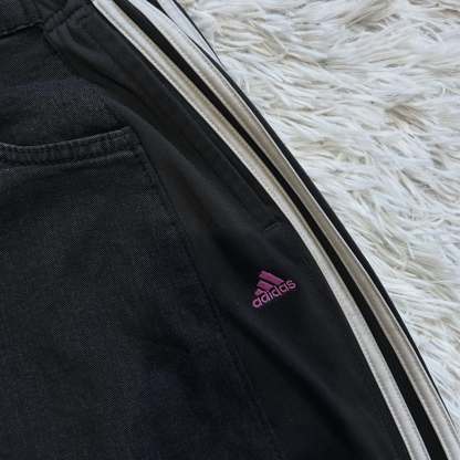 Wide-leg patchwork high jeans