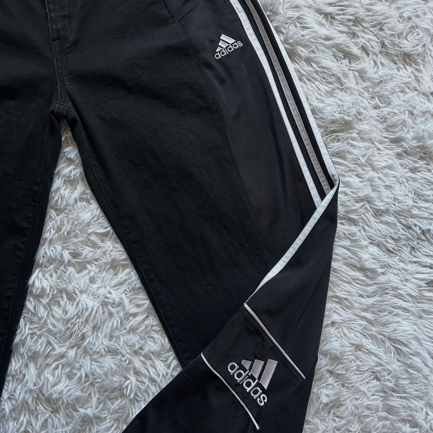 Wide-leg patchwork high jeans