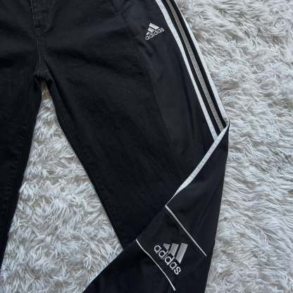 Wide-leg patchwork high jeans