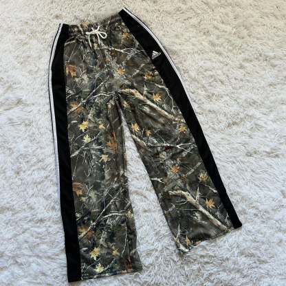 Wide-leg patchwork pants