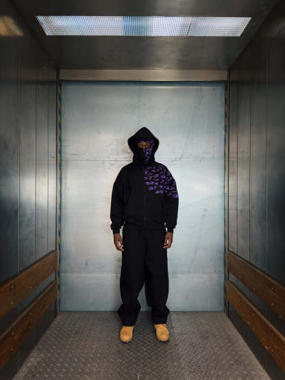 "SASUKE UCHIHA X CURSE MARKS" BALACLAVA ZIP HOODIE