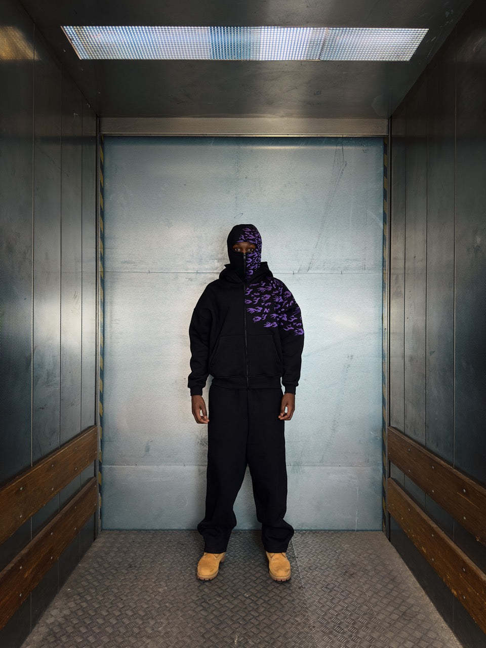 "SASUKE UCHIHA X CURSE MARKS" BALACLAVA ZIP HOODIE