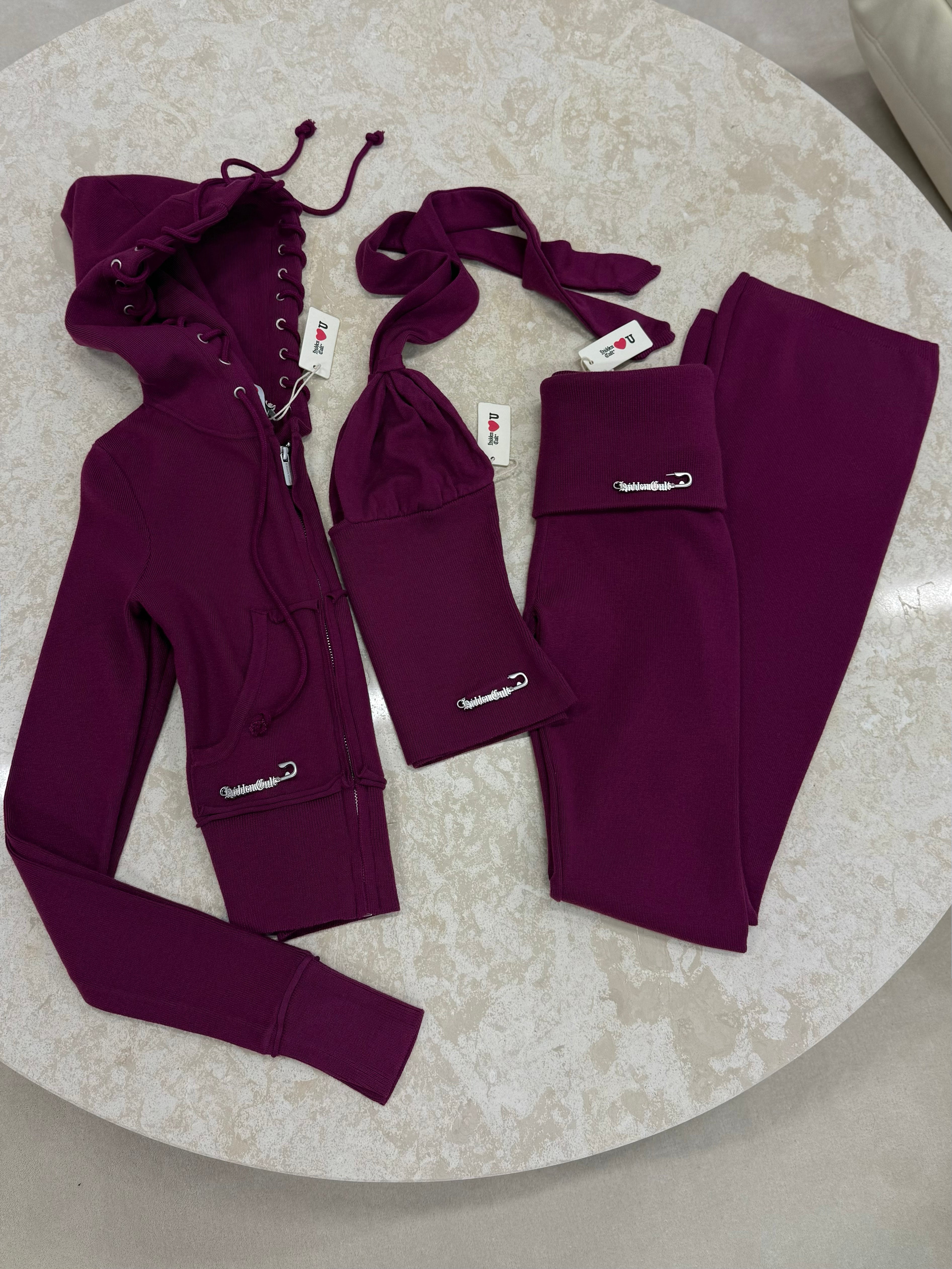 Plum Soft Knit Halter Top