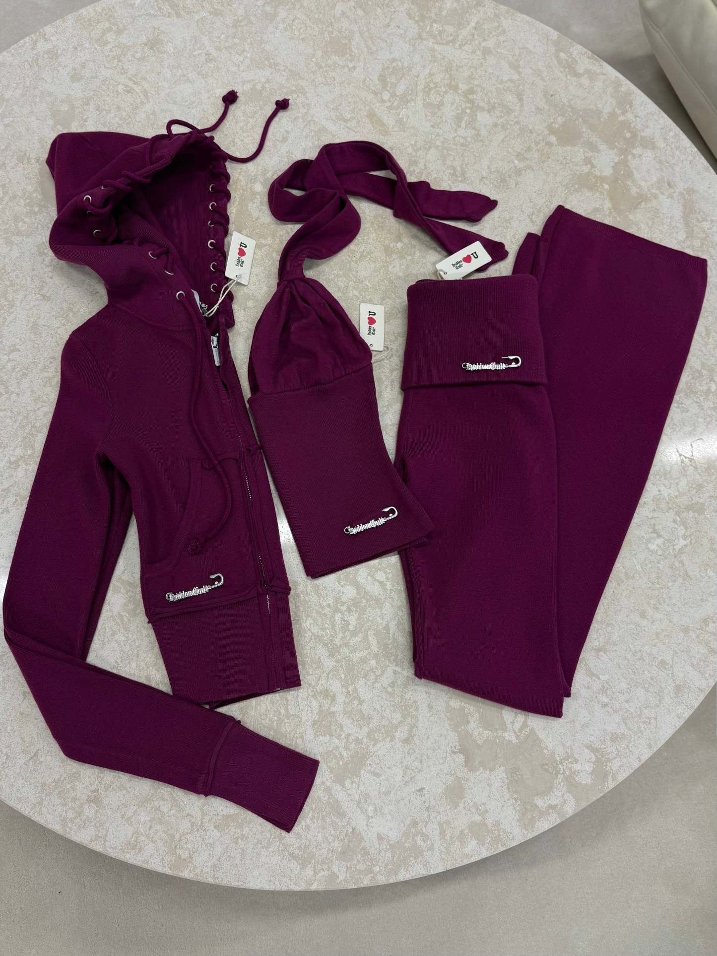 Plum Soft Knit Halter Top