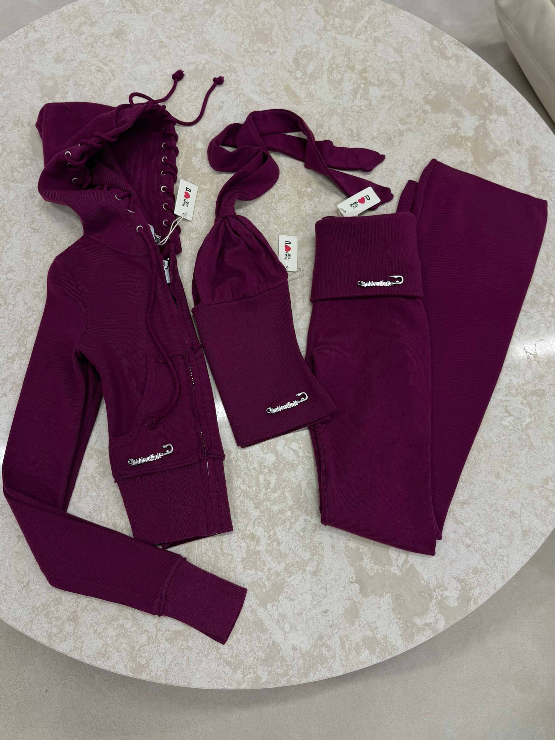 Plum Soft Knit Halter Top