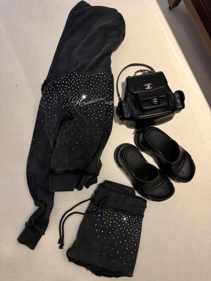 Rhinestone Black Wash Mini Skirt