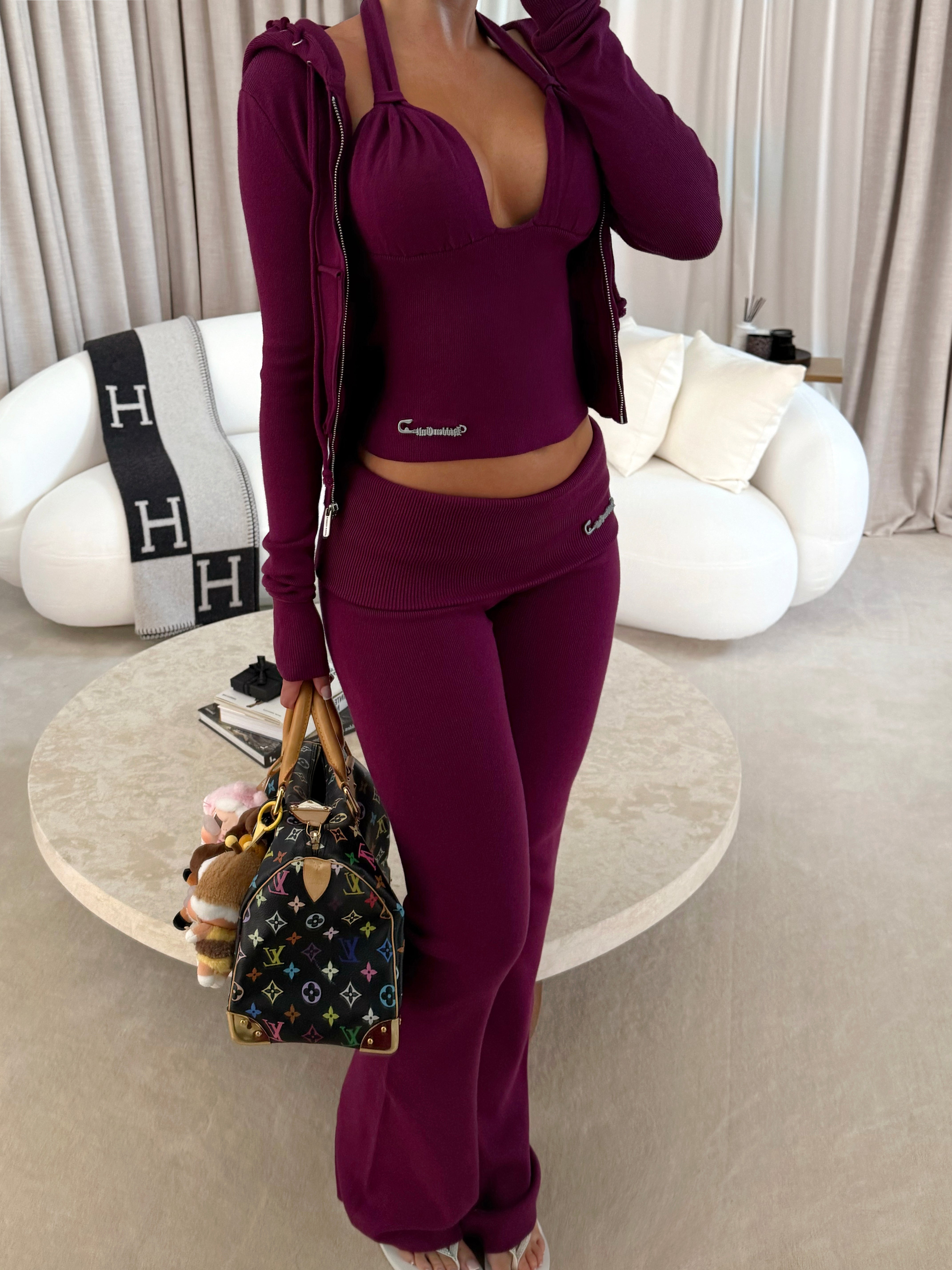 Plum Soft Knit Halter Top