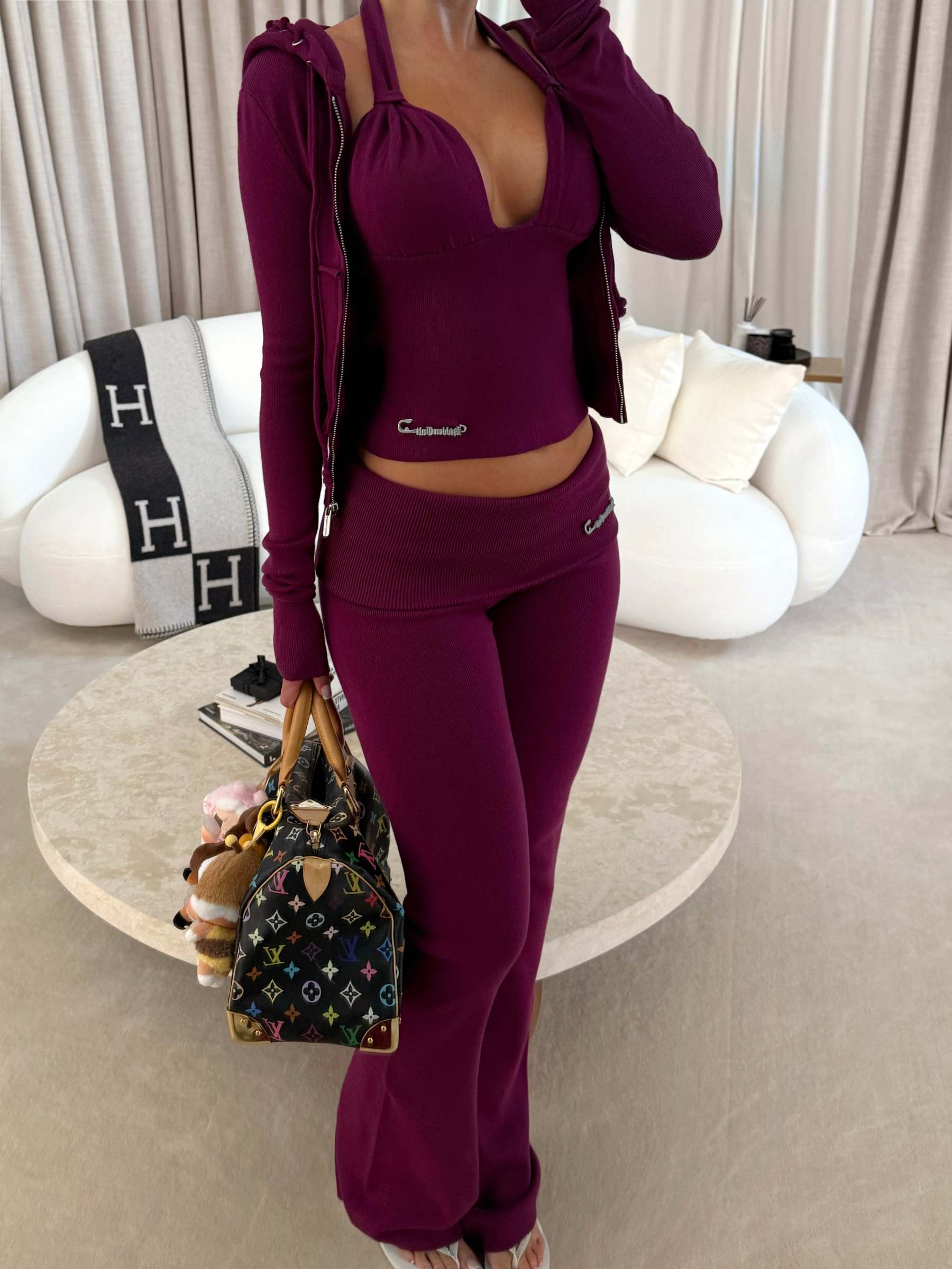 Plum Soft Knit Halter Top