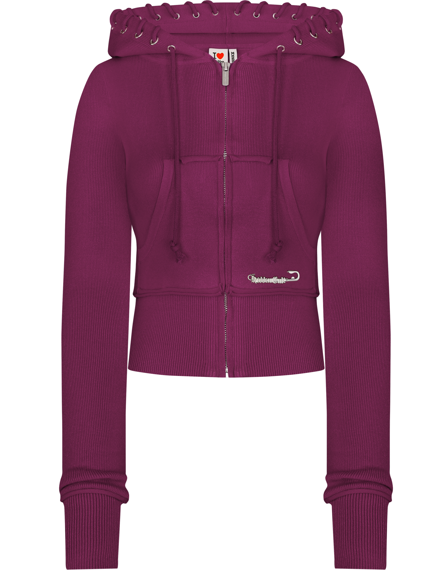 Plum Soft Knit Zip Hoodie