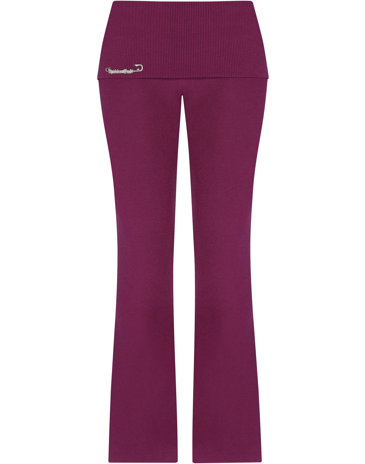 Plum Soft Knit Foldover Pants
