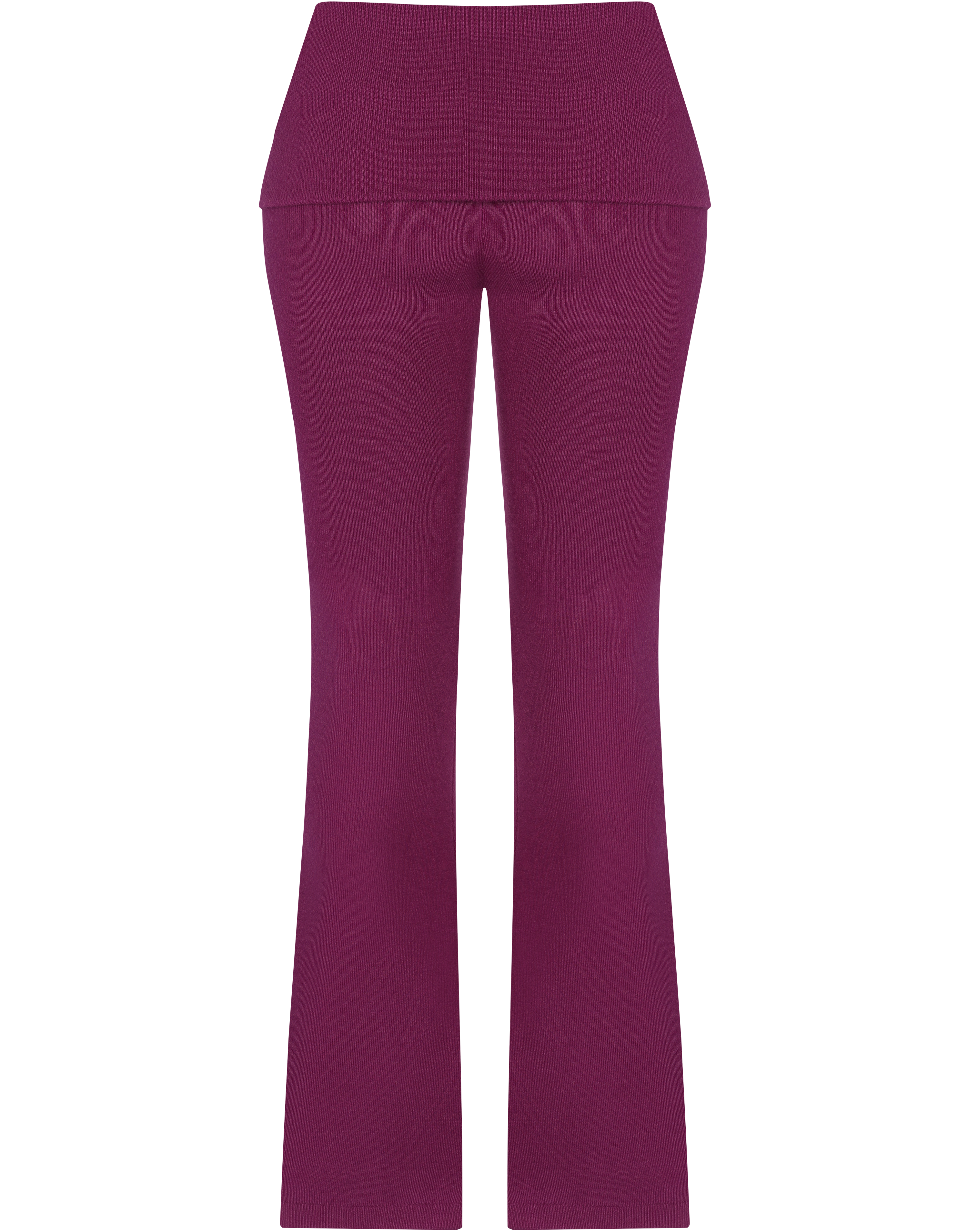 Plum Soft Knit Foldover Pants