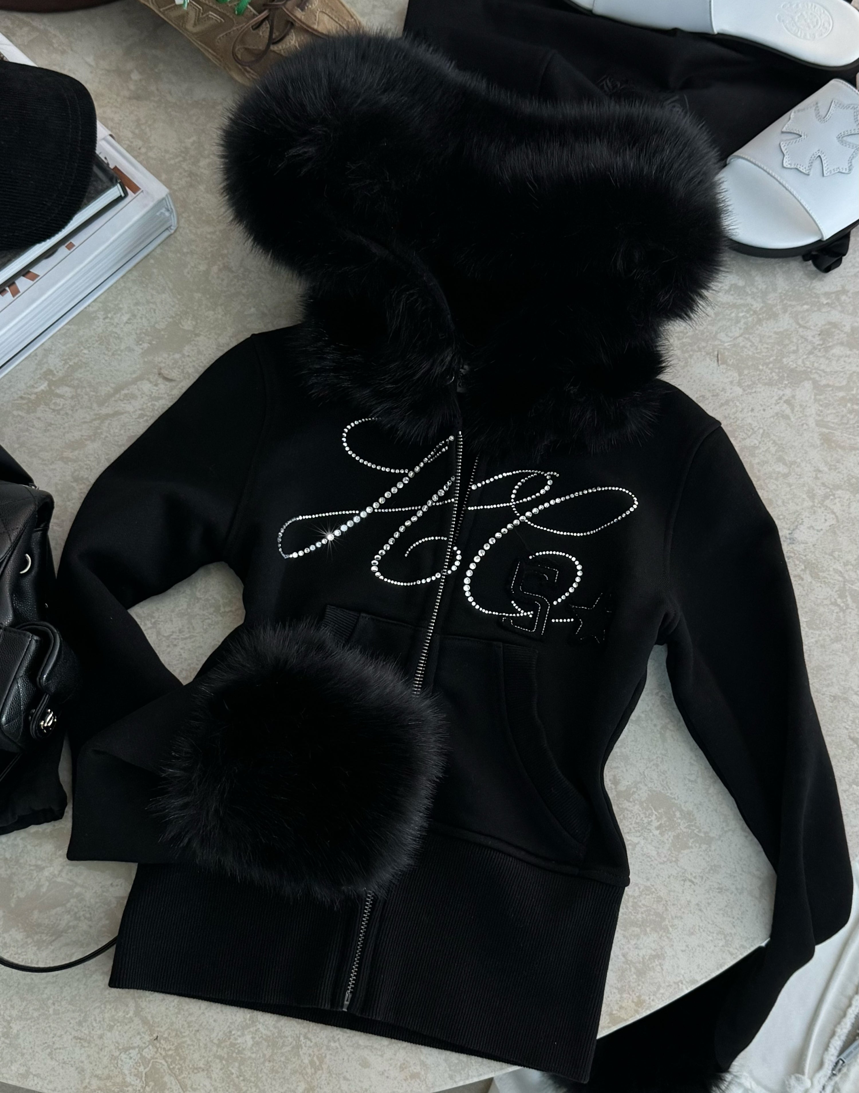 Nebula Jet Black Zip Hoodie