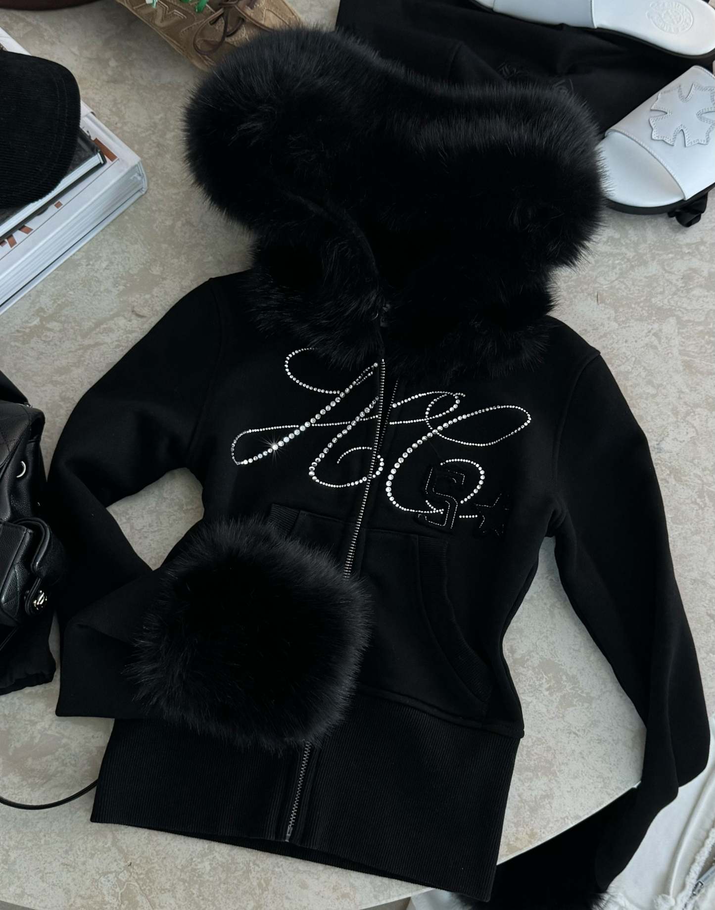 Nebula Jet Black Zip Hoodie