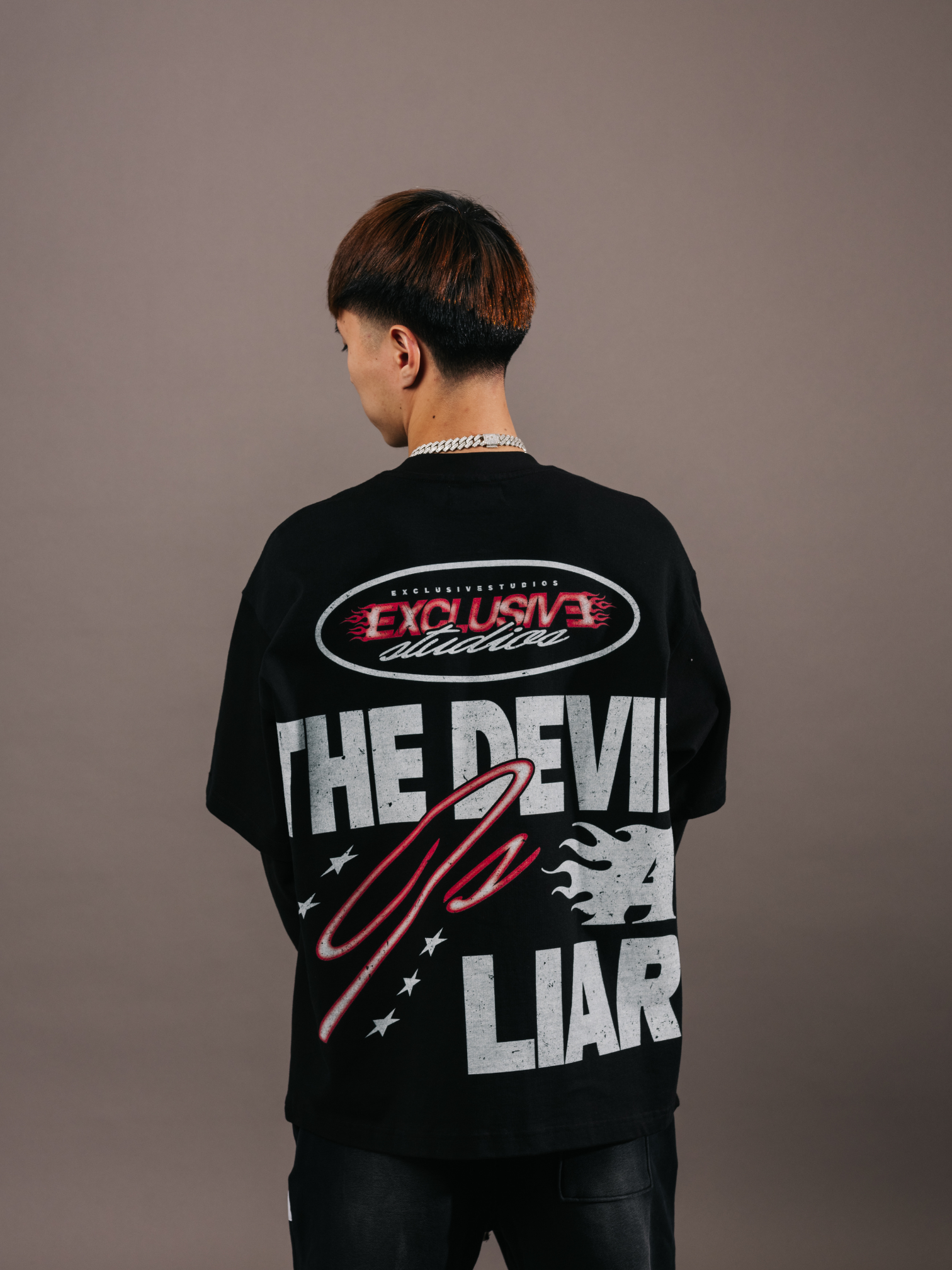 EXCLUSIVE CLUB BLACK THE DEVIL IS A LIAR DOUBLE SLEEVE TEE