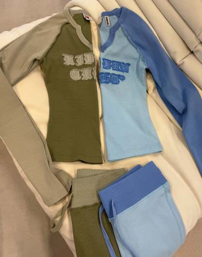 Olive Longsleeve Raglan Set