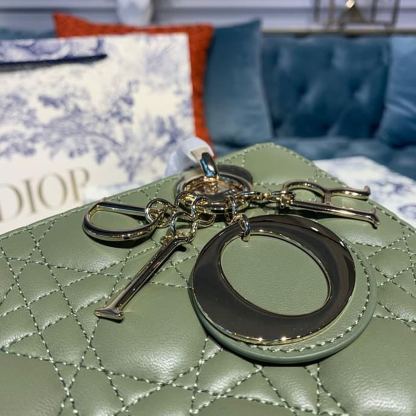 DI Small Lady Bag Ultramatte Cannage Olive Green For Women 8in/20cm CD