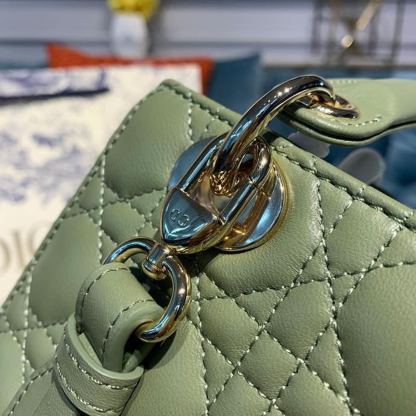 DI Small Lady Bag Ultramatte Cannage Olive Green For Women 8in/20cm CD