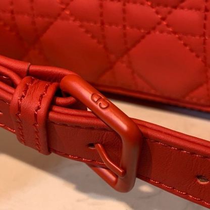 DI Medium Lady Bag Matte Hardware Red Ultramatte For Women 9.5in/24cm CD