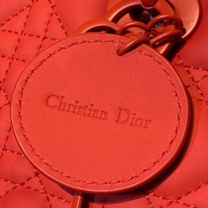 DI Medium Lady Bag Matte Hardware Red Ultramatte For Women 9.5in/24cm CD