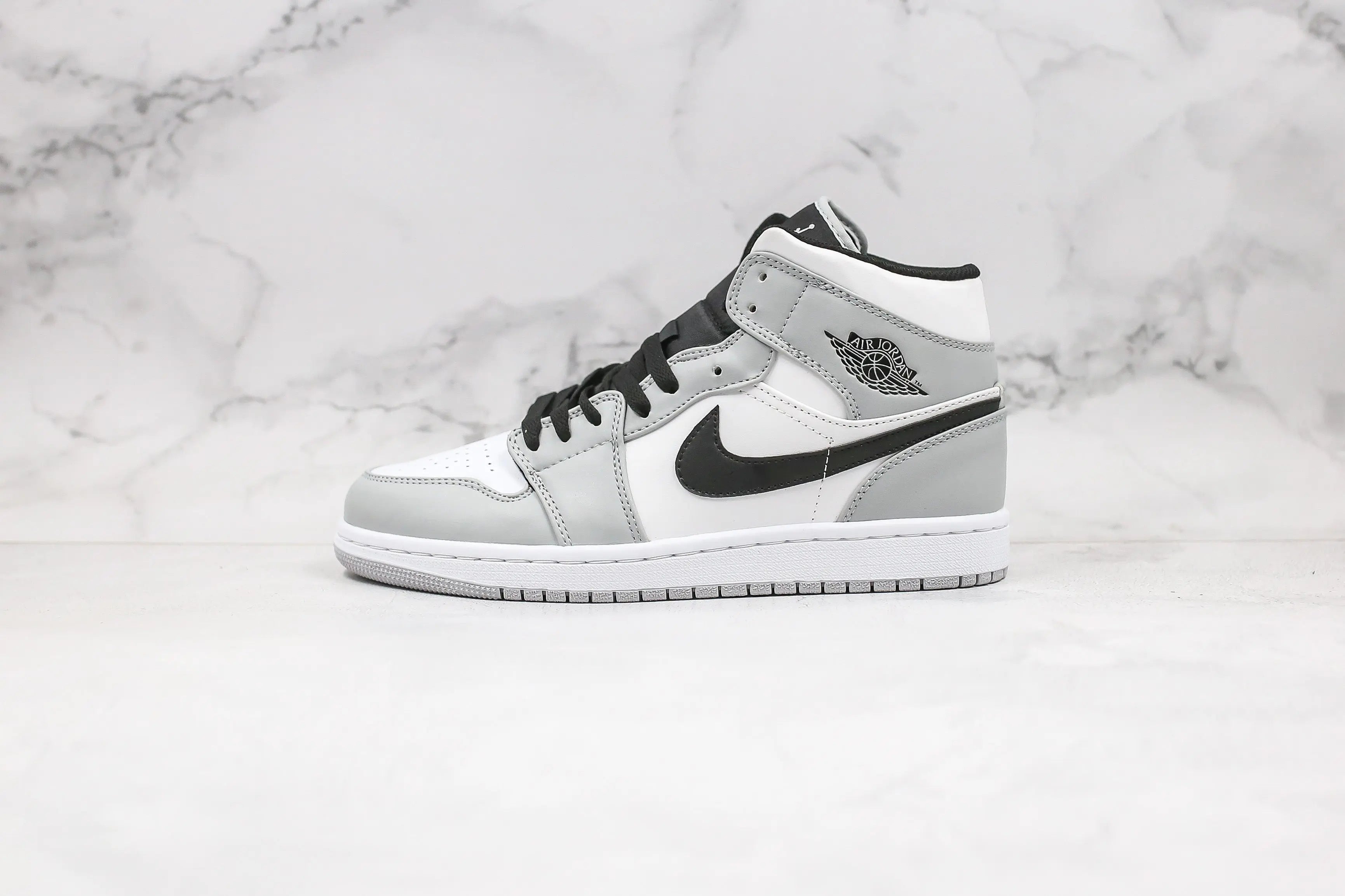 Designer Jordan 1 Mid “Light Smoke Grey” High Q ( Customs And Box ), Jordan 1 Sneakers FREE SHIPPING