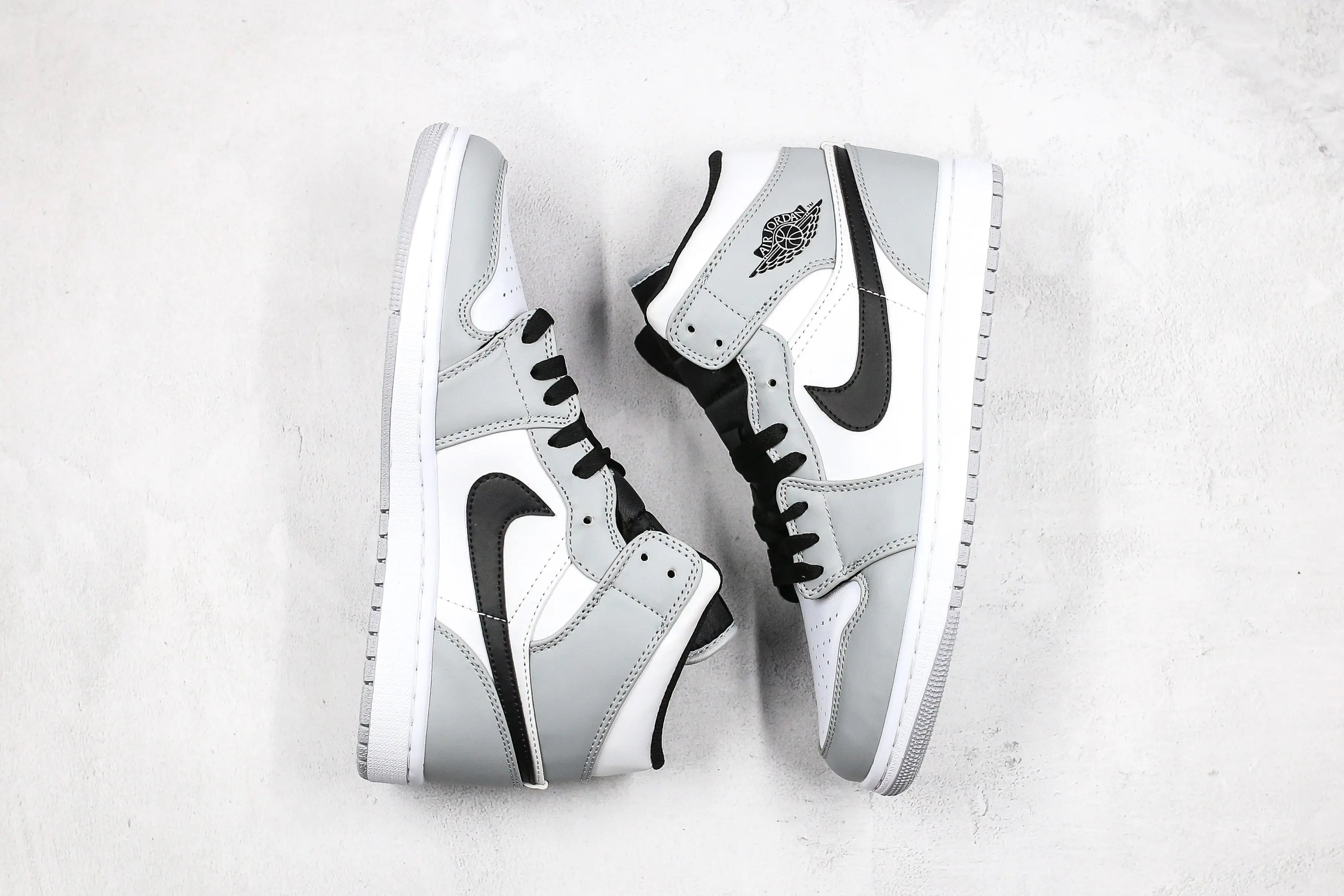 Designer Jordan 1 Mid “Light Smoke Grey” High Q ( Customs And Box ), Jordan 1 Sneakers FREE SHIPPING