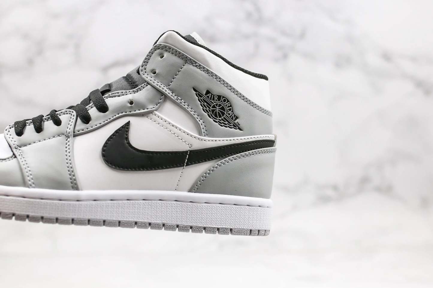 Designer Jordan 1 Mid “Light Smoke Grey” High Q ( Customs And Box ), Jordan 1 Sneakers FREE SHIPPING