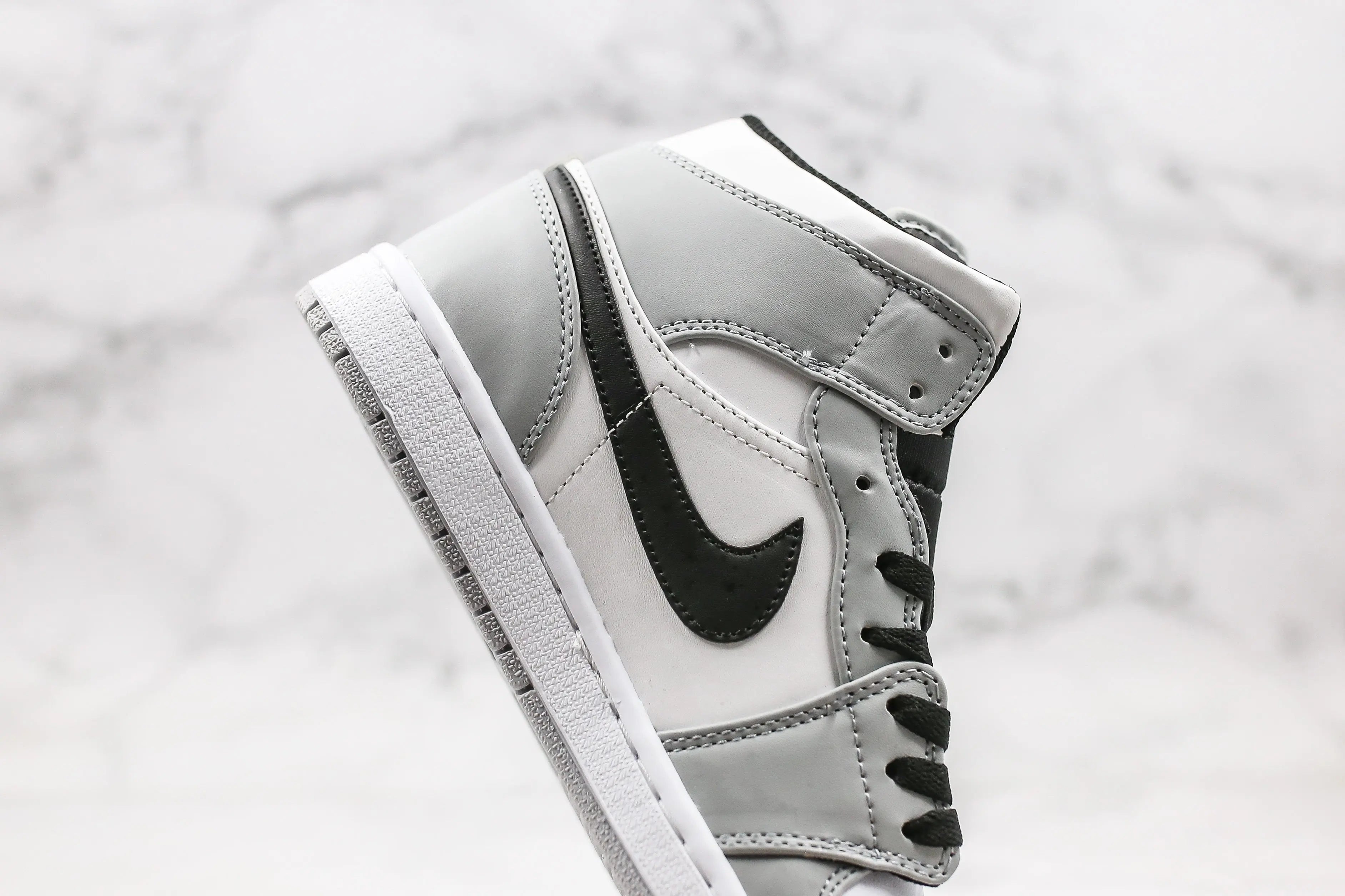 Designer Jordan 1 Mid “Light Smoke Grey” High Q ( Customs And Box ), Jordan 1 Sneakers FREE SHIPPING