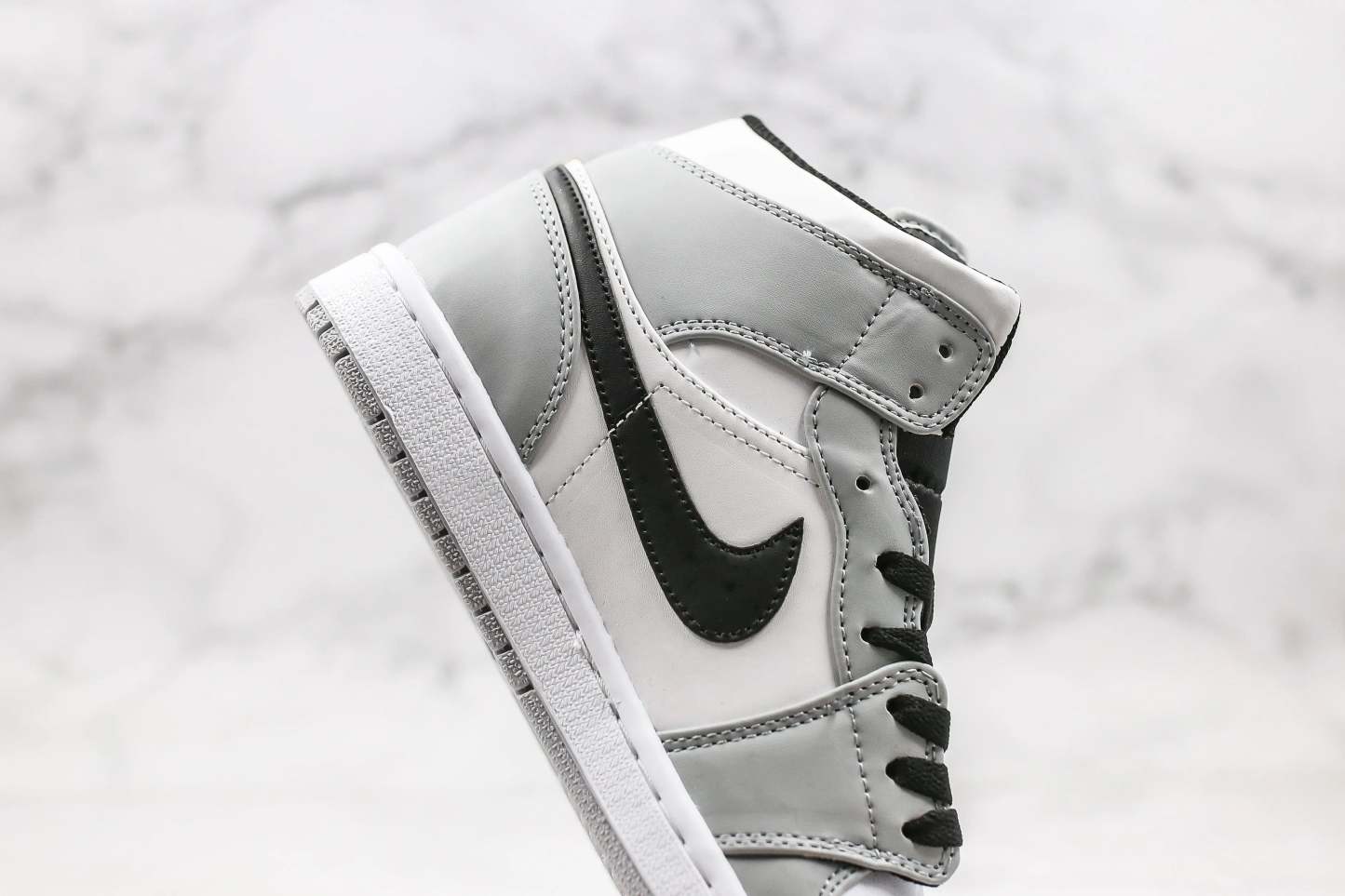 Designer Jordan 1 Mid “Light Smoke Grey” High Q ( Customs And Box ), Jordan 1 Sneakers FREE SHIPPING