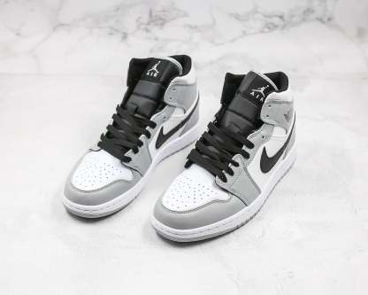 Designer Jordan 1 Mid “Light Smoke Grey” High Q ( Customs And Box ), Jordan 1 Sneakers FREE SHIPPING