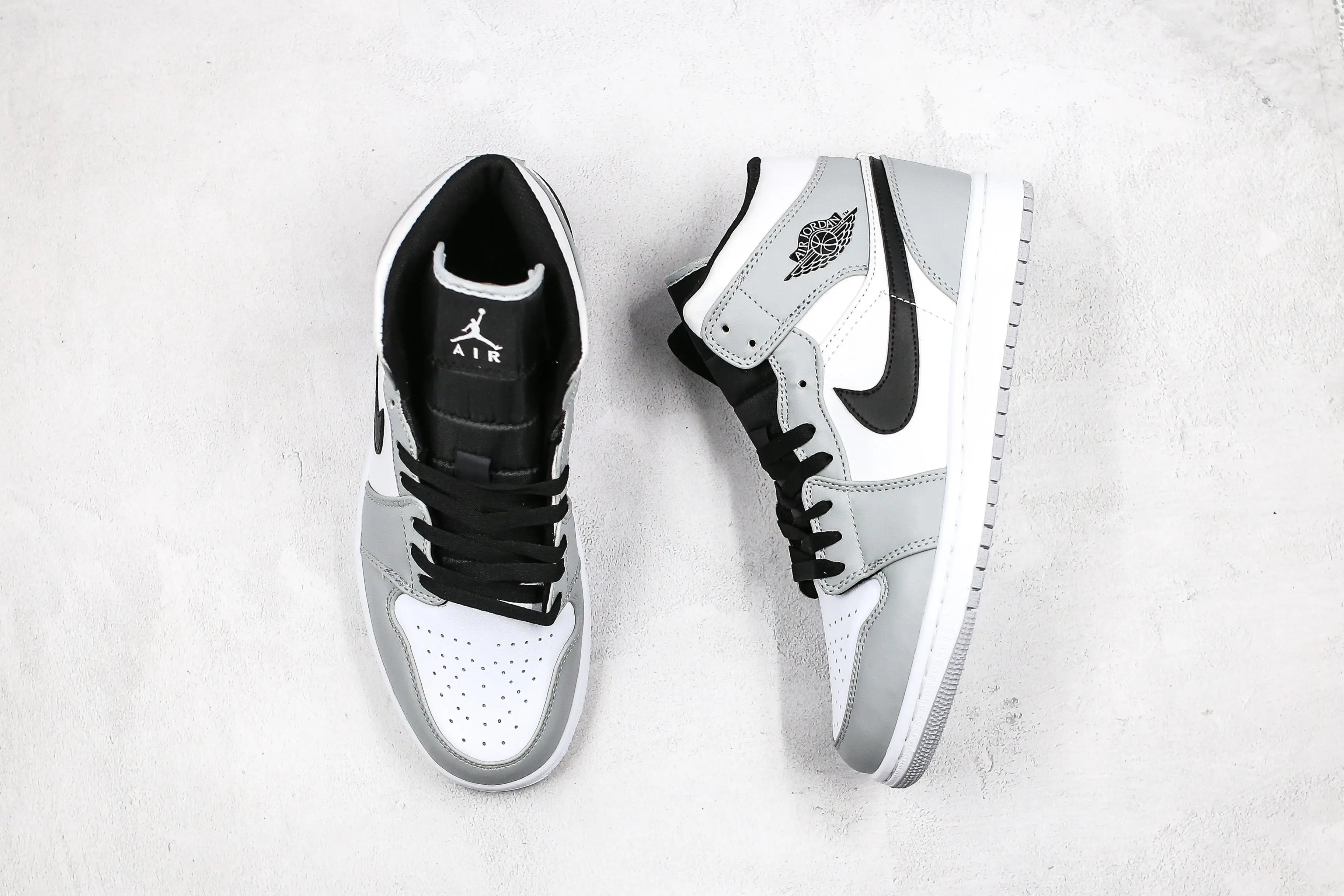 Designer Jordan 1 Mid “Light Smoke Grey” High Q ( Customs And Box ), Jordan 1 Sneakers FREE SHIPPING