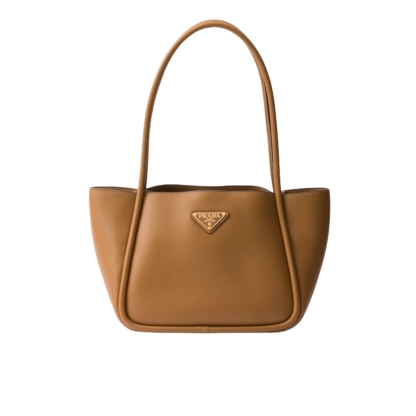 PR LEATHER MINI TOTE BAG CARAMEL 25CM 1BG539 2CYS F03BH V OVO