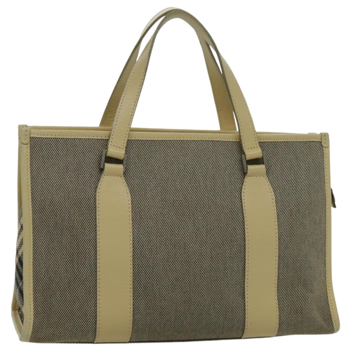 BURBERRY Blue Label Hand Bag Canvas Beige Silver  bs19103