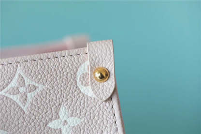 LV Onthego MM Monogram Empreinte Beige/ Pink/ Yellow For Women,  Shoulder And Crossbody Bags 35cm/13.8in LV M46128